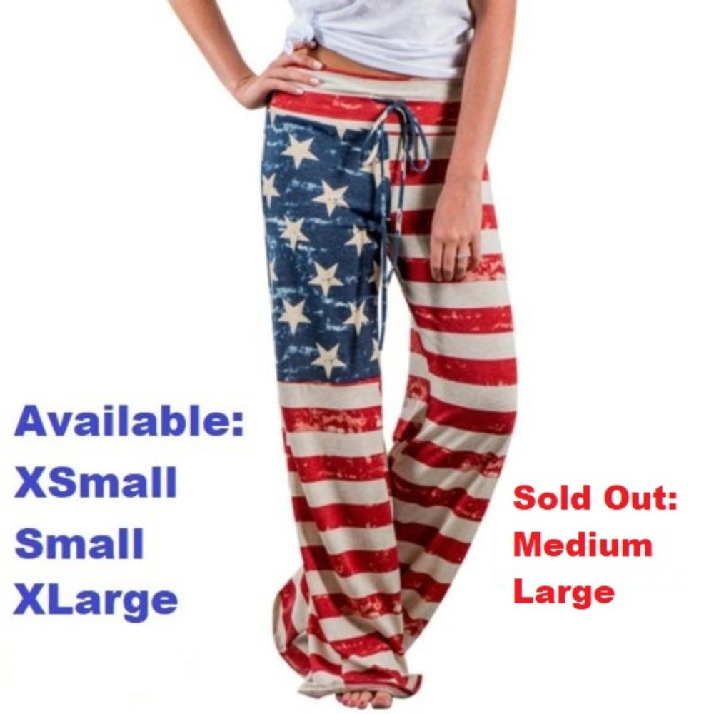 Wide leg patriotic palazzo pants